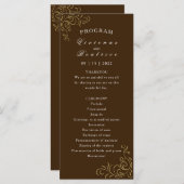 結婚式 プログラムエレガント素朴金ゴールド プログラム (正面/裏面)