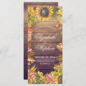 結婚式 プログラムオータムメープル葉ズカボキンズウッド プログラム (正面/裏面)