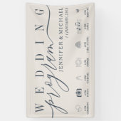 結婚式 プログラムカスタムアイコンTimeline beige navy 横断幕 (縦)