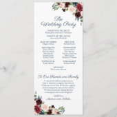 結婚式 プログラムカードとネイビーマルサラの花 プログラム (裏面)