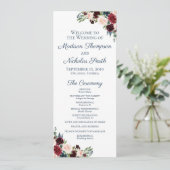 結婚式 プログラムカードとネイビーマルサラの花 プログラム (スタンド正面)