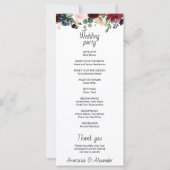 結婚式 プログラムカード。 (裏面)