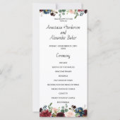 結婚式 プログラムカード。 (正面)