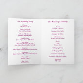 結婚式 プログラムカード – ピンクオーキッドコレクション プログラム (内部)