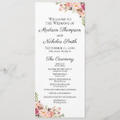 結婚式 プログラムカード(素朴ピンク色) プログラム (正面)