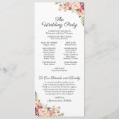 結婚式 プログラムカード(素朴ピンク色) プログラム (裏面)