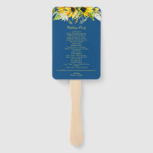 結婚式 プログラムクラシックのブルーサンフラワーがファンのセット ハンドファン (裏面)