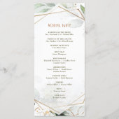 結婚式 プログラムグリーン&金ゴールド幾何学模様 プログラム (裏面)