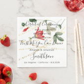 結婚式 プログラムコーラルホワイトおもしろい引用文花模様 スタンダードランチョンナプキン (インサイチュ)