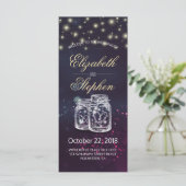 結婚式 プログラムシックなメイソンジャパープルストリングライト プログラム (スタンド正面)