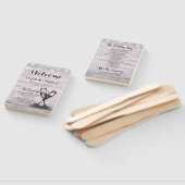 結婚式 プログラムシャンパングラス素朴ウッドライト ハンドファン (組立なし)