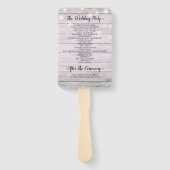 結婚式 プログラムシャンパングラス素朴ウッドライト ハンドファン (裏面)