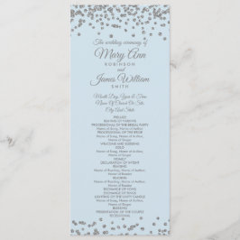 結婚式 プログラムシルバーグリッター紙吹雪アイスブルー プログラム