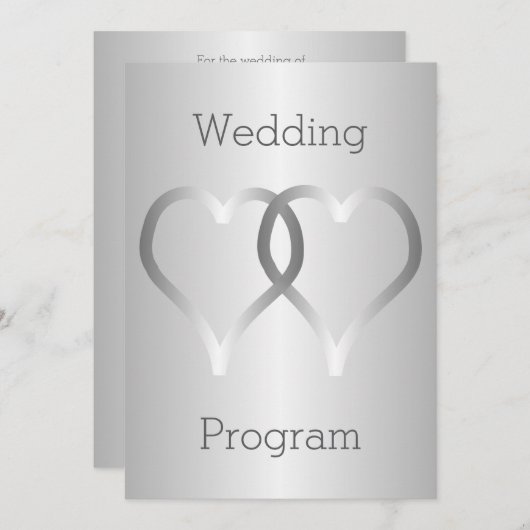 結婚式 プログラムシルバーハート プログラム (正面/裏面)