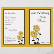 結婚式 プログラムシンプルひまわり