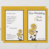 結婚式 プログラムシンプルひまわり (正面/裏面)