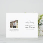 結婚式 プログラムシンプル白黒スクリプト (スタンド正面)