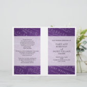 結婚式 プログラムシートミュージックパープル (スタンド正面)