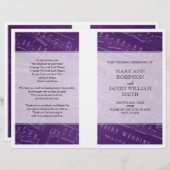 結婚式 プログラムシートミュージックパープル (正面/裏面)