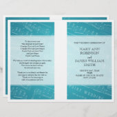 結婚式 プログラムシート音楽ブルー (正面/裏面)