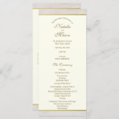 結婚式 プログラムストーンと金ゴールドアクセント プログラム (正面/裏面)