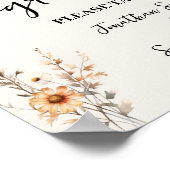 結婚式 プログラムセレモニー秋ワイルドフラワーサイン ポスター (角)