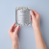 結婚式 プログラムタイムラインシルバーフローラ予算 チラシ (手)