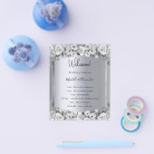 結婚式 プログラムタイムラインシルバーフローラ予算 チラシ (シングル)