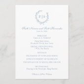 結婚式 プログラムダスティブルーモノグラムリース プログラム (正面)