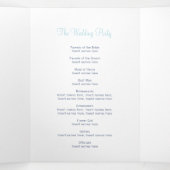 結婚式 プログラムダークブルーの蝶のラブストーリー 三つ折りプログラム (内部中)