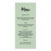 結婚式 プログラムディナーメニューセージ緑 ラックカード (裏面)