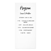 結婚式 プログラムディナーメニューホワイトブラック ラックカード (正面)