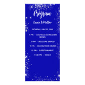 結婚式 プログラムディナー王室のメニュー青銀 ラックカード (正面)