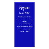 結婚式 プログラムディナー王室のメニュー青 ラックカード (正面)