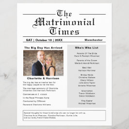 結婚式 プログラムノベルティ新聞スタイルフライヤー チラシ