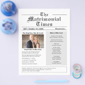 結婚式 プログラムノベルティ新聞スタイルフライヤー チラシ (シングル)