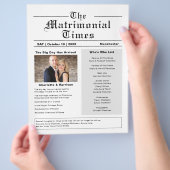 結婚式 プログラムノベルティ新聞スタイルフライヤー チラシ (手)