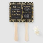 結婚式 プログラムハンドファン1920の20代金ゴールド ハンドファン (正面&裏面)