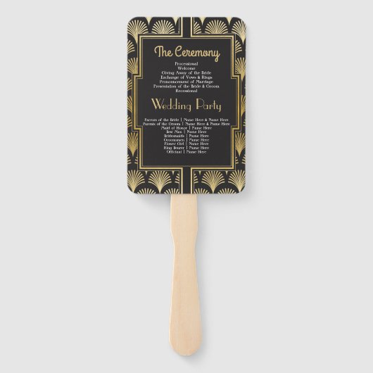 結婚式 プログラムハンドファン1920の20代金ゴールド ハンドファン (裏面)