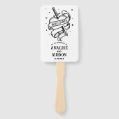 結婚式 プログラムハートタトゥー伝統的 ハンドファン (正面)