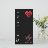 結婚式 プログラムハート型の赤いバラ –  (スタンド正面)