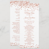 結婚式 プログラムバラ金ゴールドグリッター紙吹雪白 プログラム (正面/裏面)