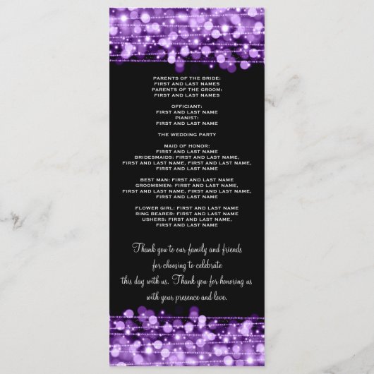 結婚式 プログラムパーティースパープル プログラム (裏面)