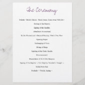 結婚式 プログラムパープルイエローウォーター色ダリア プログラム (裏面)