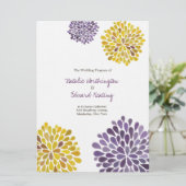 結婚式 プログラムパープルイエローウォーター色ダリア プログラム (スタンド正面)