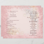 結婚式 プログラムピンクお洒落白 (正面/裏面)