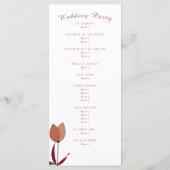 結婚式 プログラムピンクの愛ハート花 プログラム (裏面)