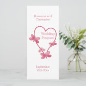 結婚式 プログラムピンクハートと蝶 プログラム (スタンド正面)