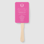 結婚式 プログラムファンテンプレートフローラモノグラム ハンドファン (正面)