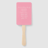 結婚式 プログラムファンピンクラインアート ハンドファン (裏面)